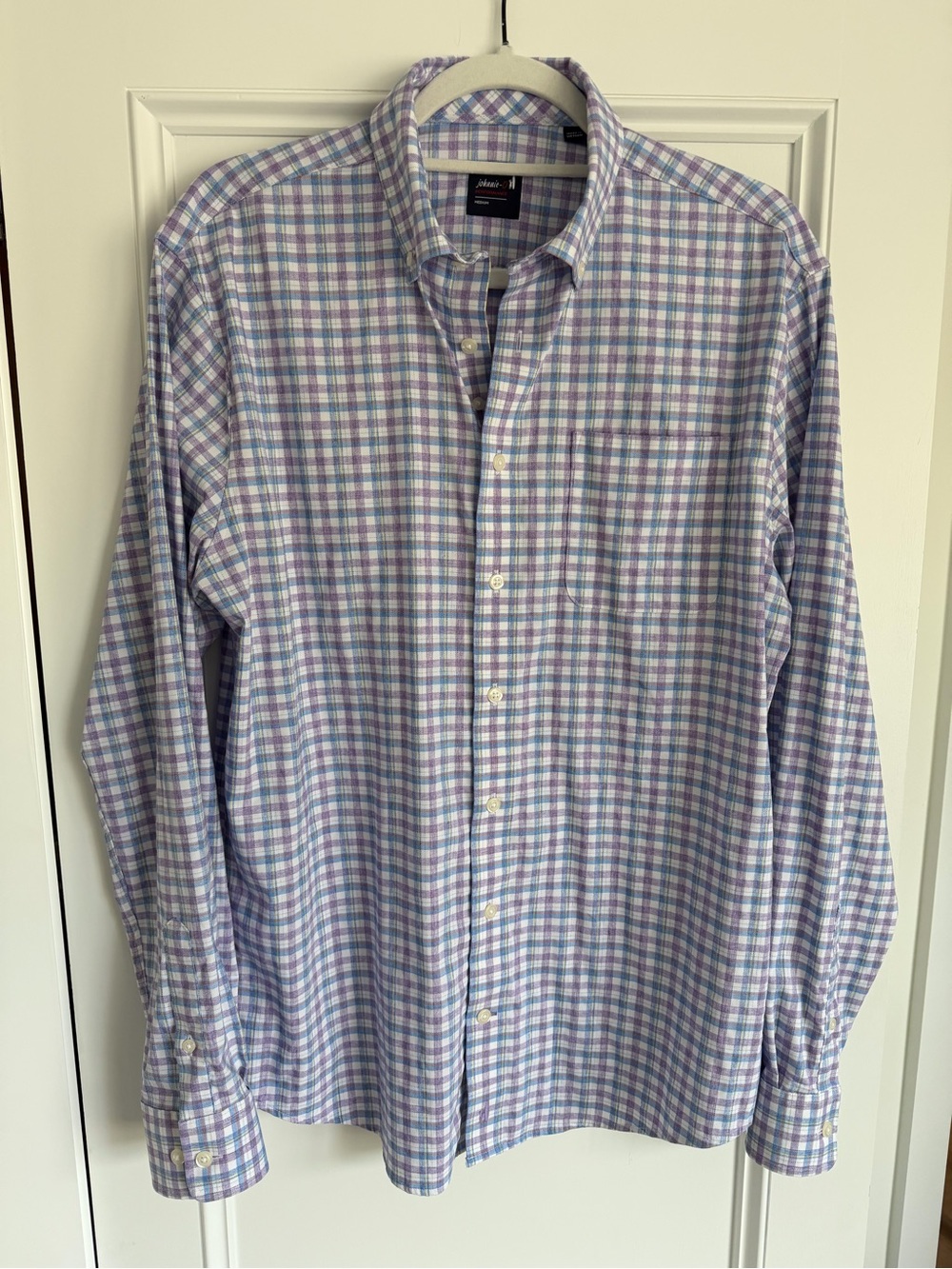 johnnie-O Men's Button-Down Check Shirt - Light Blue & Lavender